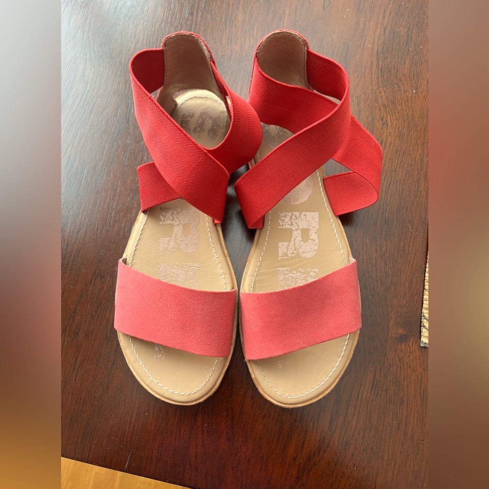SOREL RED ELLA SANDALS